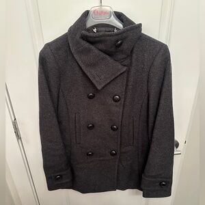Babaton Charcoal Double-Breasted Pea Coat